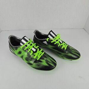 Adidas F10 Messi Soccer Cleats Black Green Synthetic‎ Youth Size 8